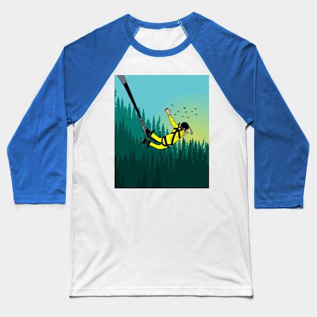 Bungee Jumping Jump To Freedom Baseball T-Shirt by flofin